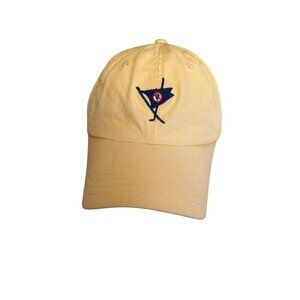 Imperial Yellow Cotton Baseball Cap With Nautical Flag Embroidery Adjustable Str